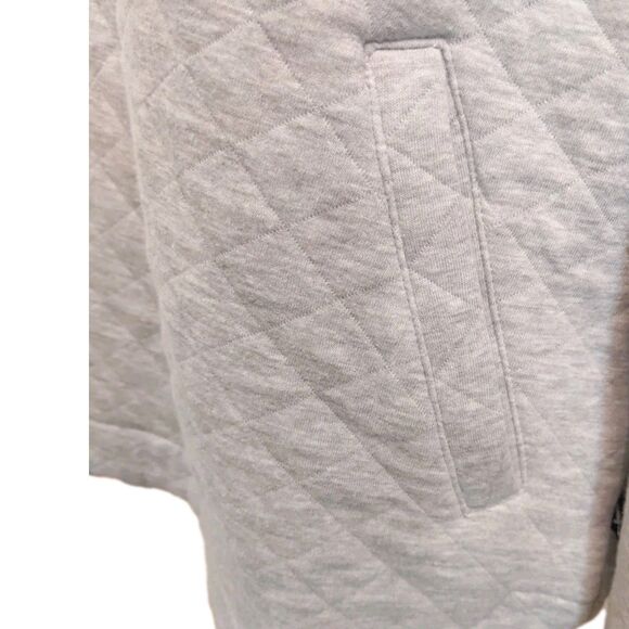 EDDIE BAUER Quilted Pullover Women Gray Snap Front Size M NEW - Picture 4 of 14